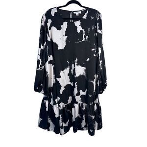 Alexis X Target Woman Black & White Long Sleeve Drop Waist Midi Dress Plus Sz 4X